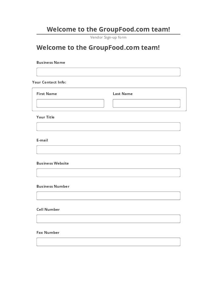 Arrange Welcome to the GroupFood.com team! in Salesforce