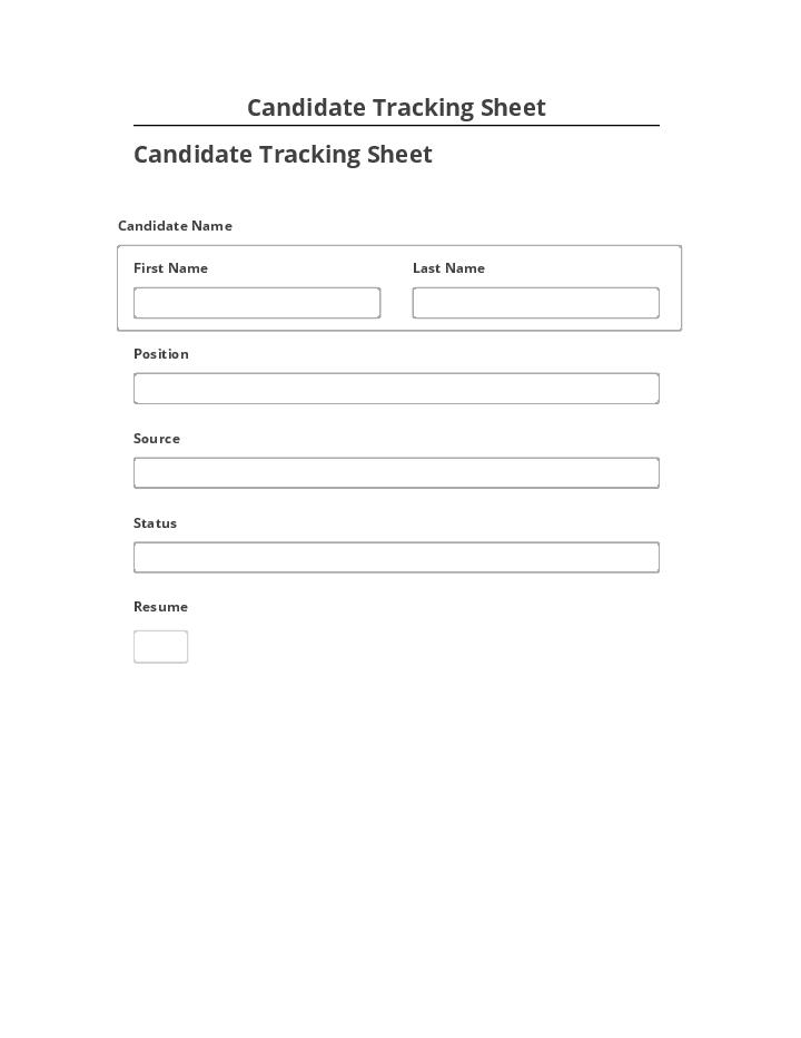 Arrange Candidate Tracking Sheet