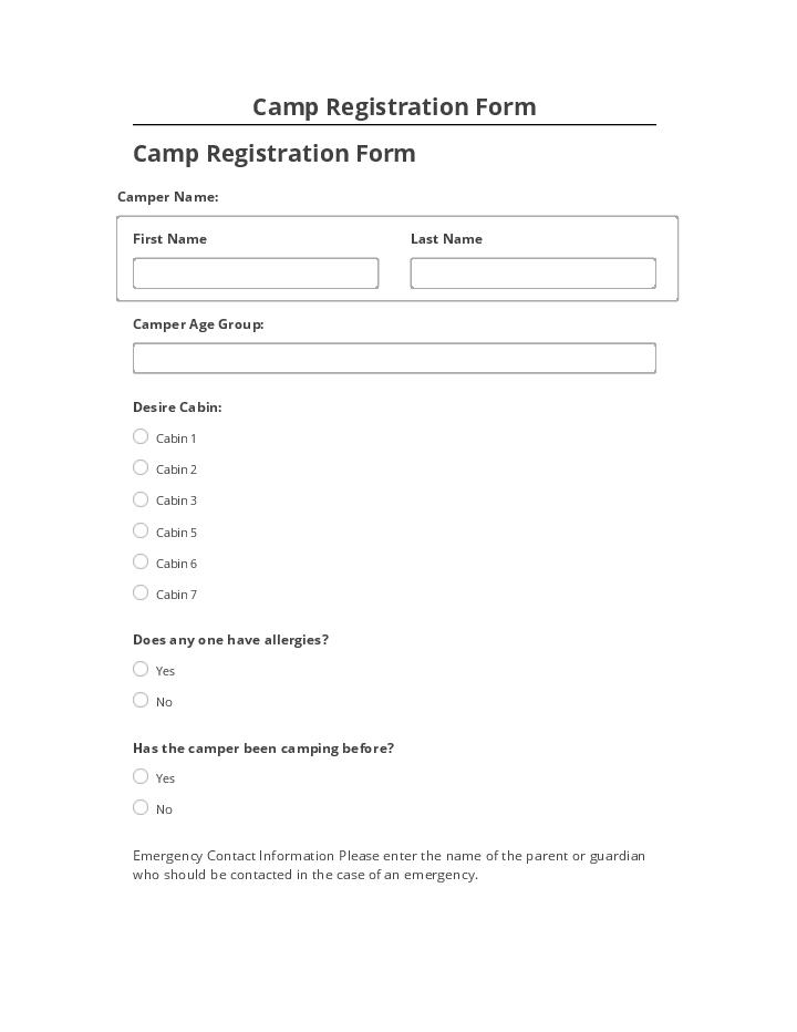 Pre-fill Camp Registration Form from Salesforce