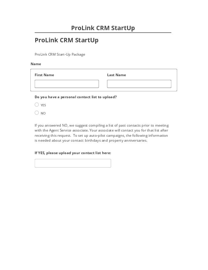 Arrange ProLink CRM StartUp in Netsuite