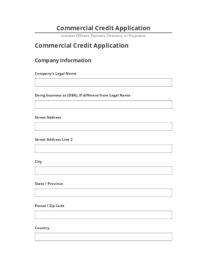 Export Commercial Credit Application to Salesforce