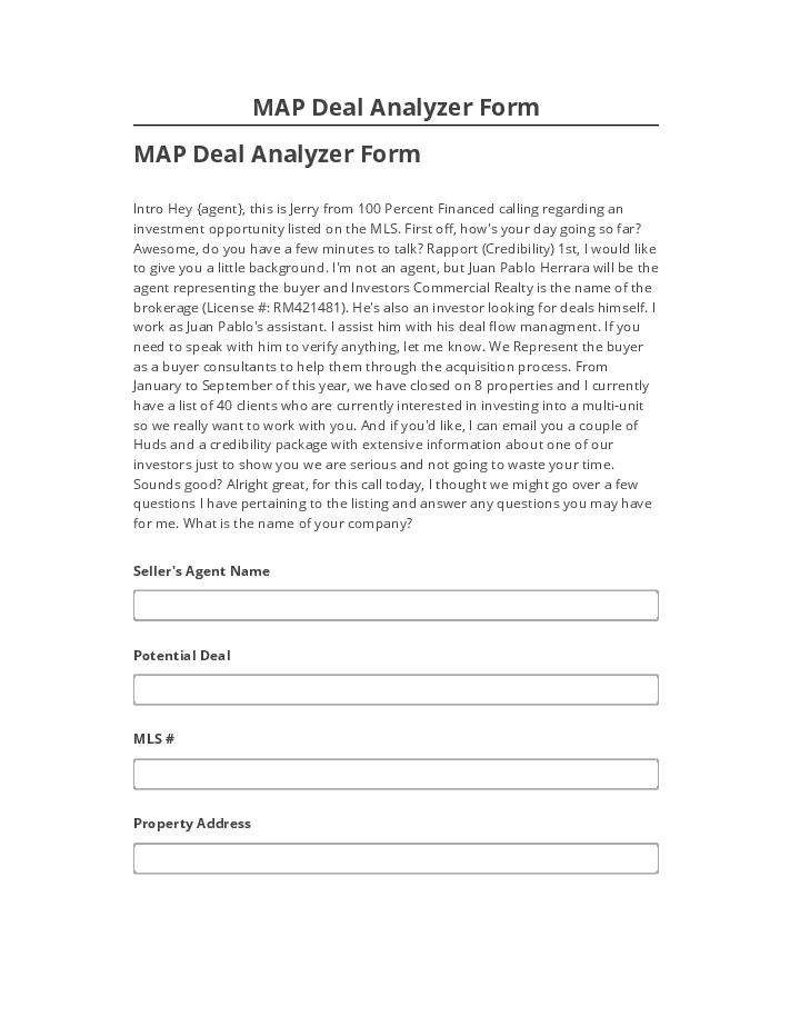 Synchronize MAP Deal Analyzer Form with Netsuite
