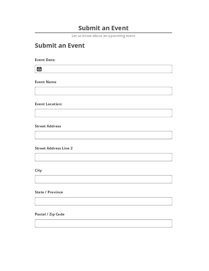 Update Submit an Event from Salesforce