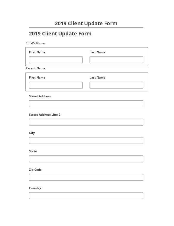 Extract 2019 Client Update Form from Netsuite