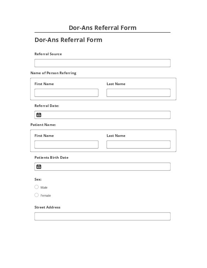 Arrange Dor-Ans Referral Form
