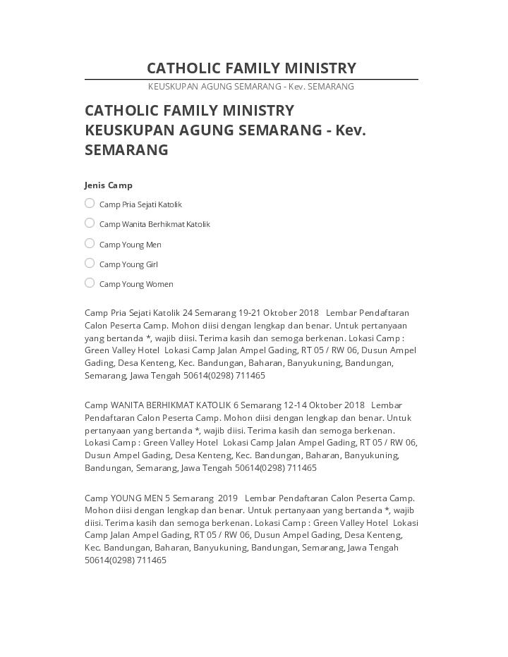Update CATHOLIC FAMILY MINISTRY from Netsuite
