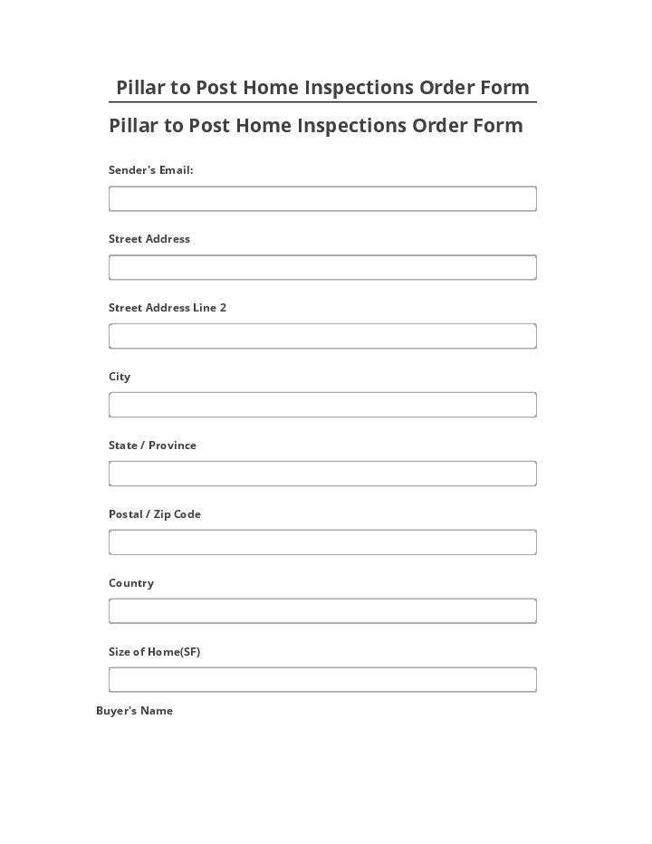 Extract Pillar to Post Home Inspections Order Form