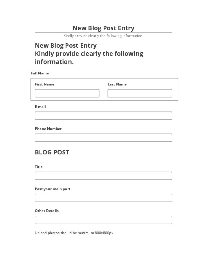 Arrange New Blog Post Entry in Netsuite