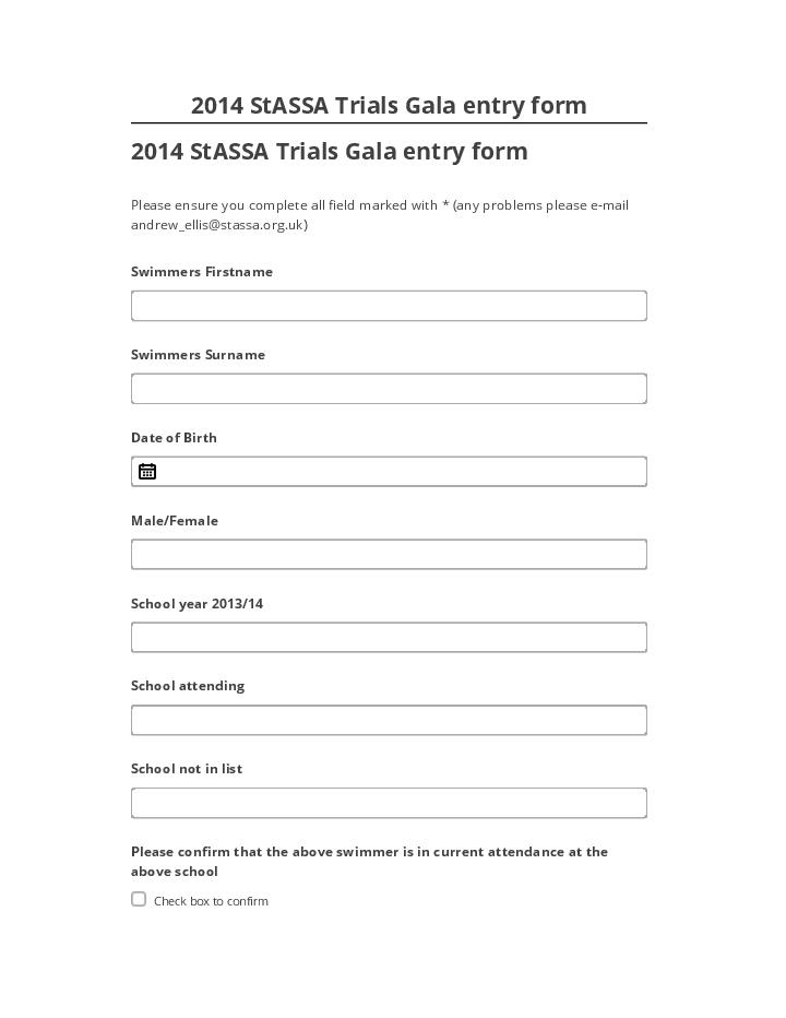 Update 2014 StASSA Trials Gala entry form from Microsoft Dynamics