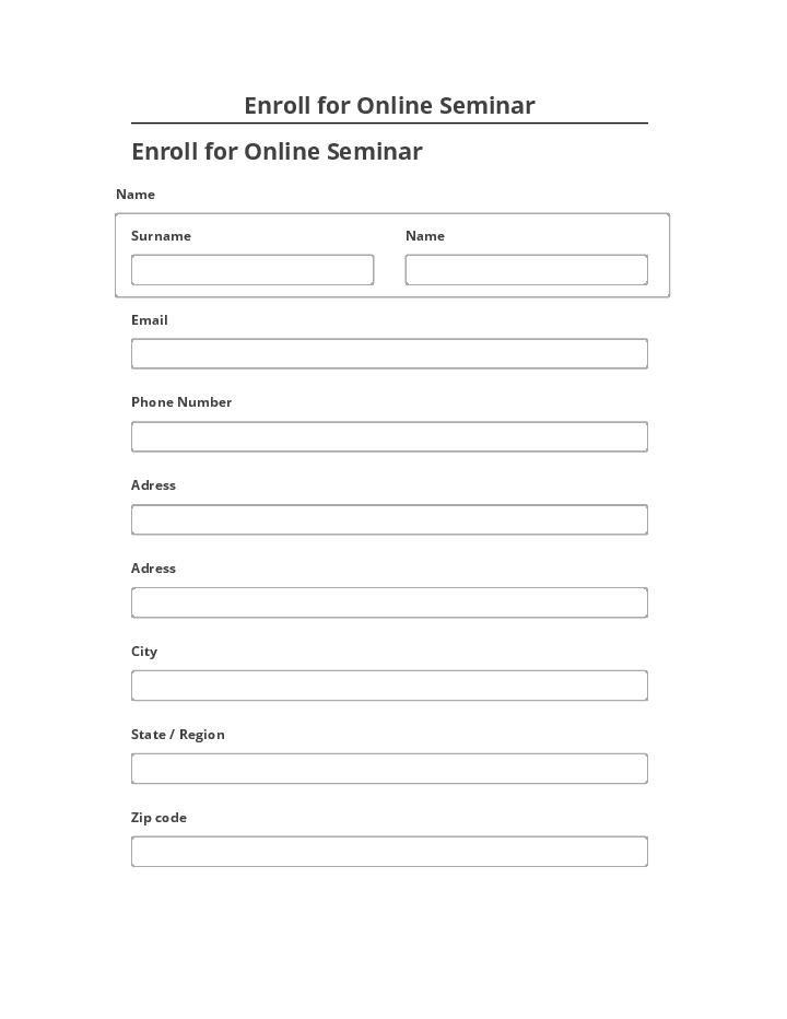 Automate Enroll for Online Seminar