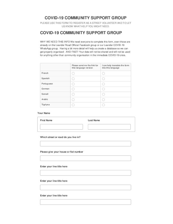 Arrange COVID-19 COMMUNITY SUPPORT GROUP