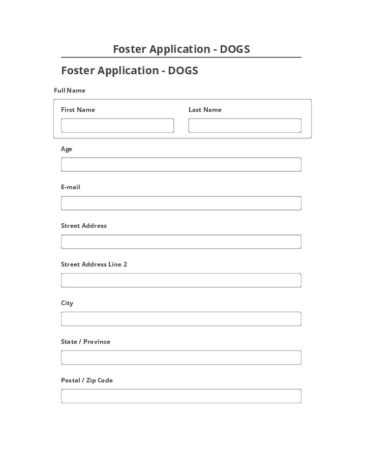 Arrange Foster Application - DOGS in Salesforce