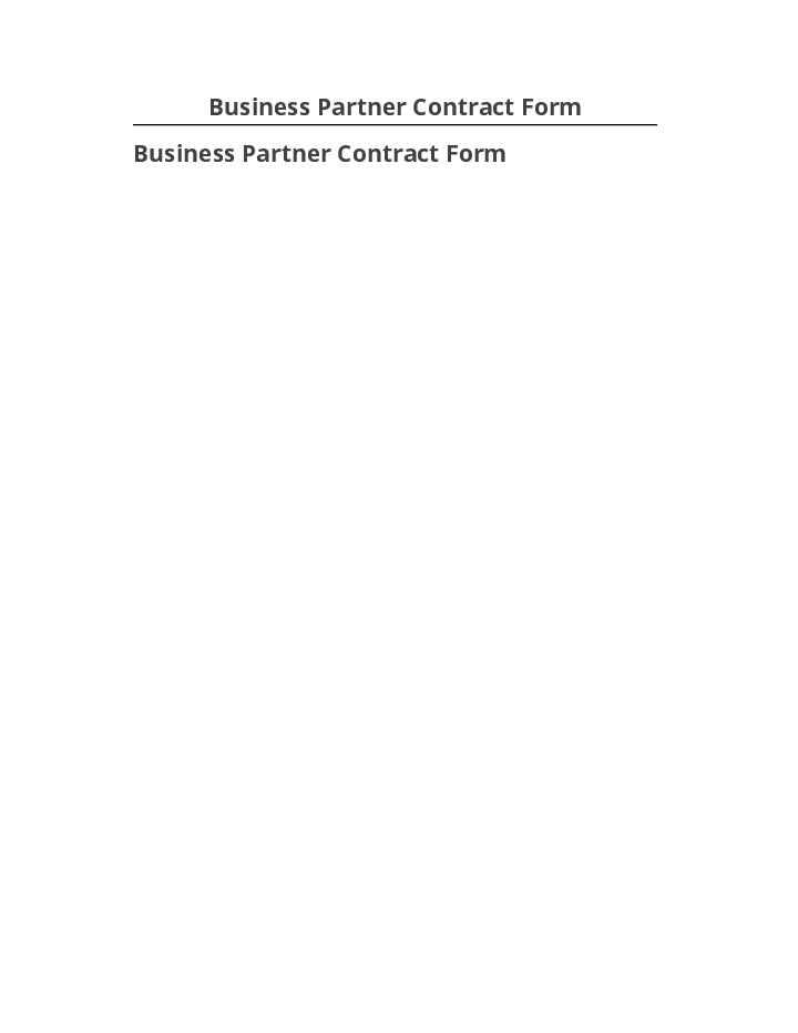 Extract Business Partner Contract Form