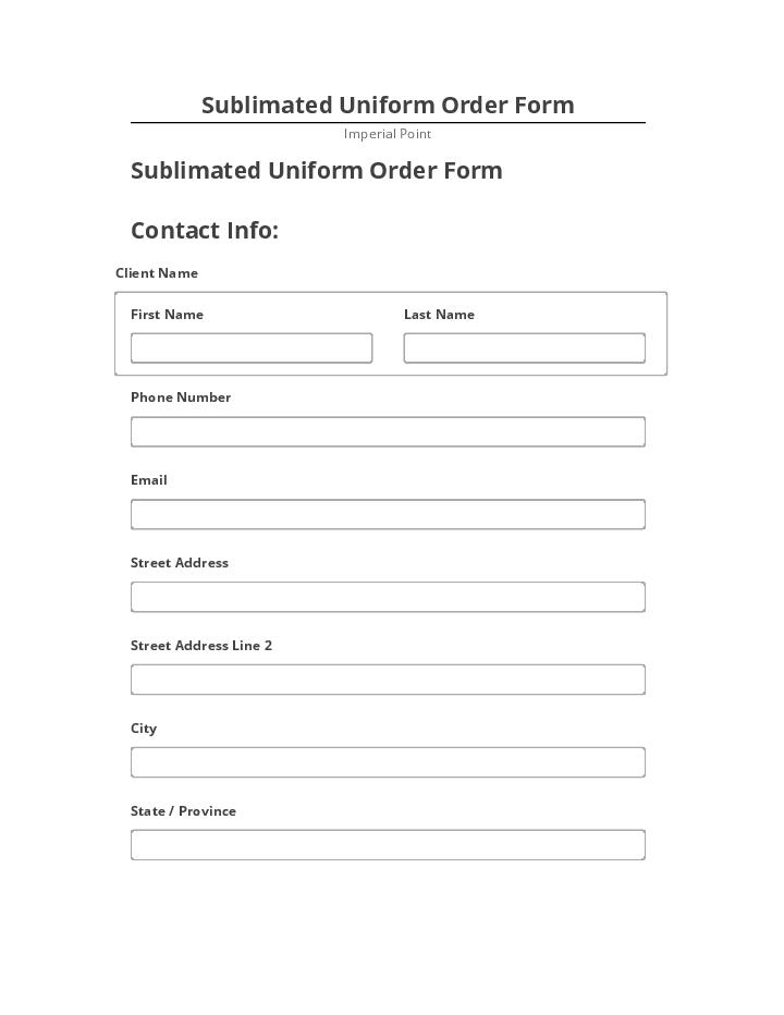 Extract Sublimated Uniform Order Form from Salesforce