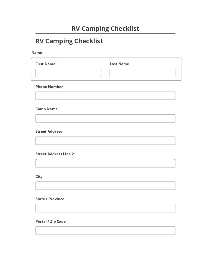 Pre-fill RV Camping Checklist