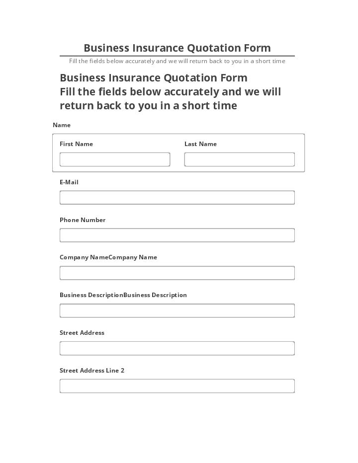 Archive Business Insurance Quotation Form to Salesforce