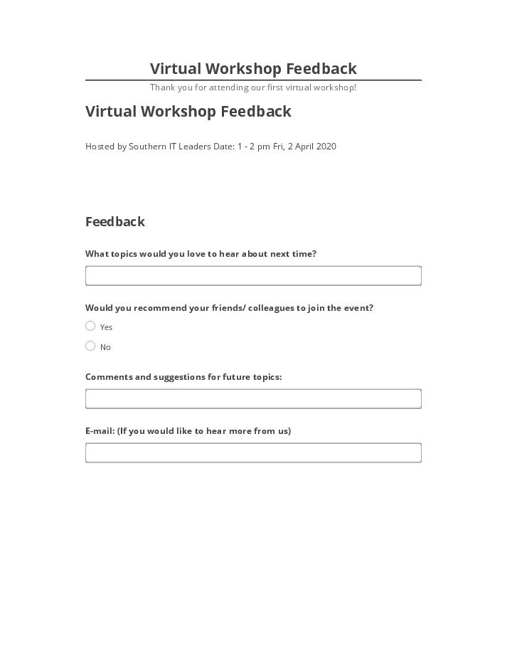 Pre-fill Virtual Workshop Feedback from Salesforce