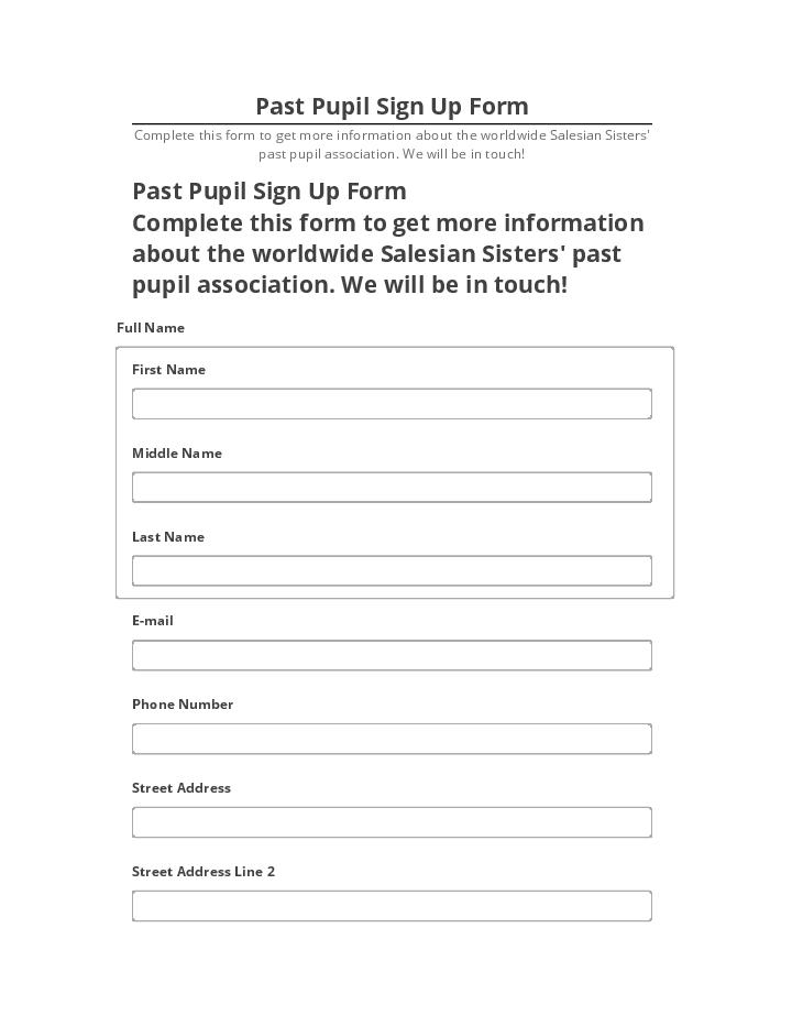 Update Past Pupil Sign Up Form from Salesforce