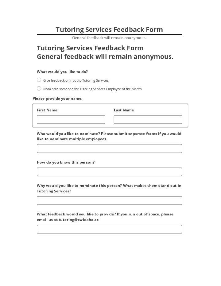 Update Tutoring Services Feedback Form from Microsoft Dynamics