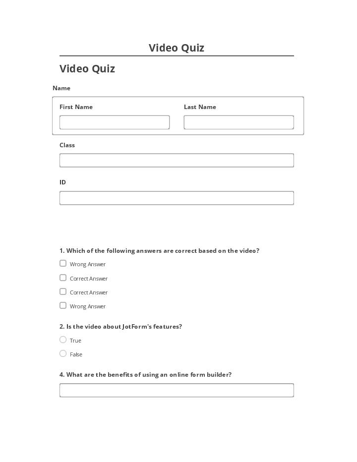 Integrate Video Quiz with Netsuite