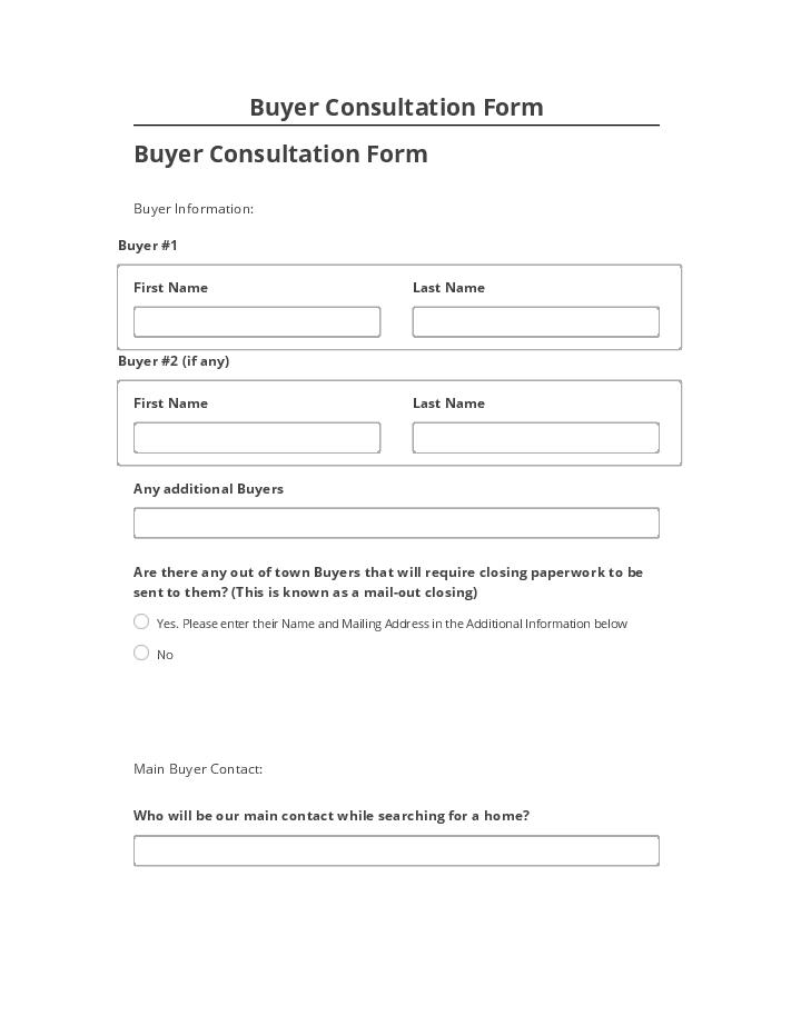 Incorporate Buyer Consultation Form in Netsuite