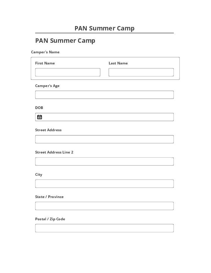Pre-fill PAN Summer Camp from Microsoft Dynamics