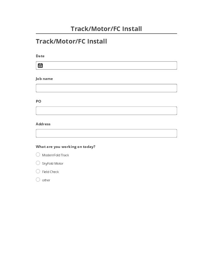 Export Track/Motor/FC Install to Netsuite