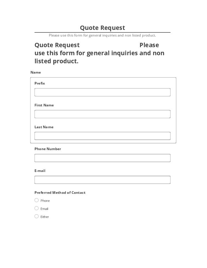 Export Quote Request to Netsuite