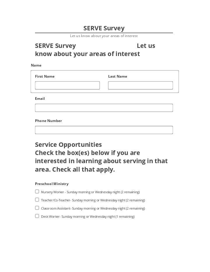 Synchronize SERVE Survey with Salesforce