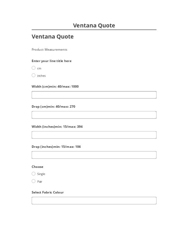 Manage Ventana Quote in Salesforce