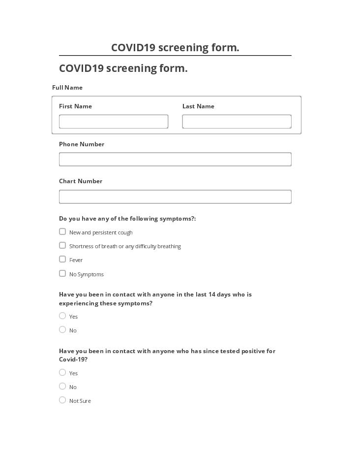 Update COVID19 screening form. from Salesforce