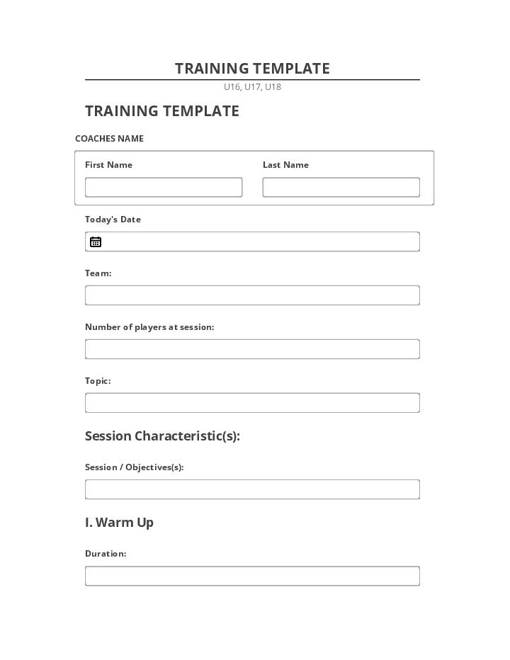 Incorporate TRAINING TEMPLATE in Netsuite