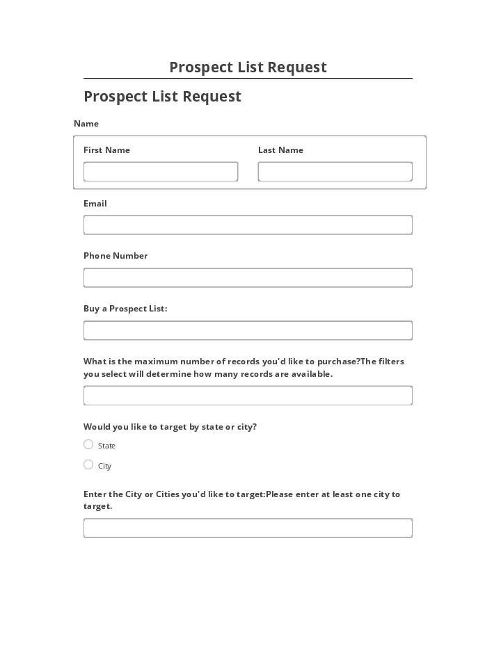 Manage Prospect List Request