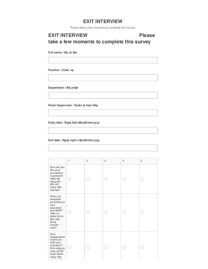 Automate EXIT INTERVIEW in Salesforce