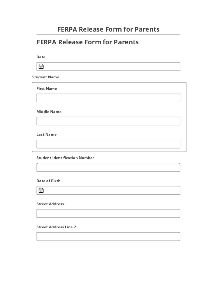Integrate FERPA Release Form for Parents