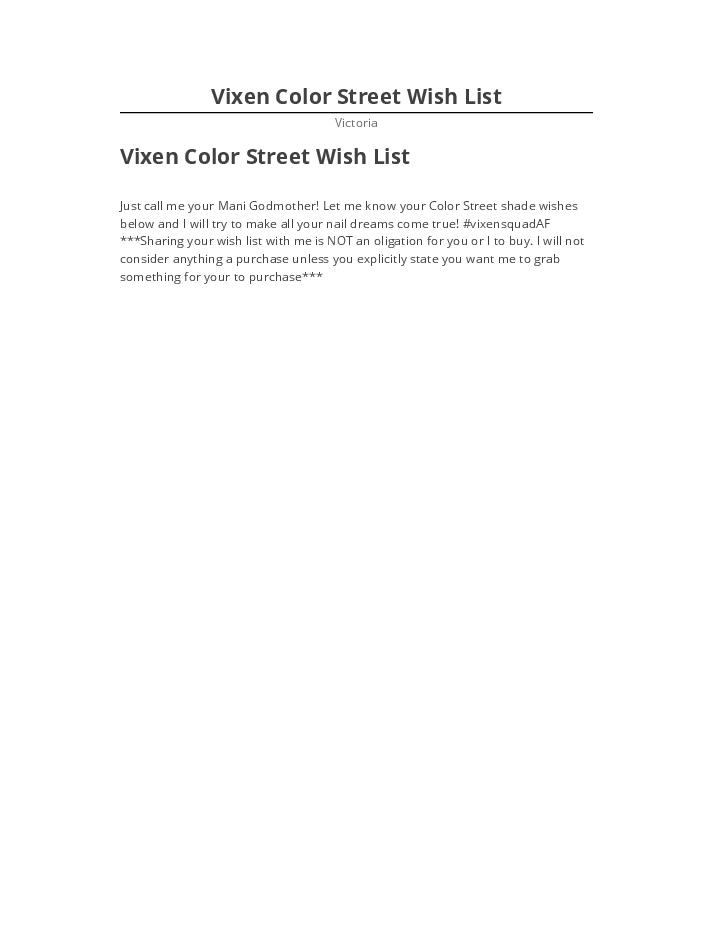 Export Vixen Color Street Wish List to Microsoft Dynamics