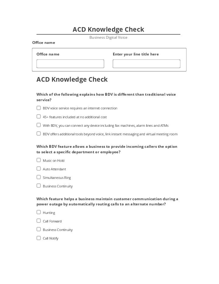 Update ACD Knowledge Check from Salesforce