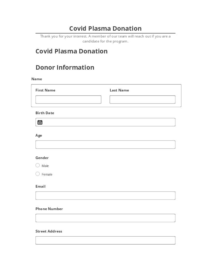 Update Covid Plasma Donation from Netsuite