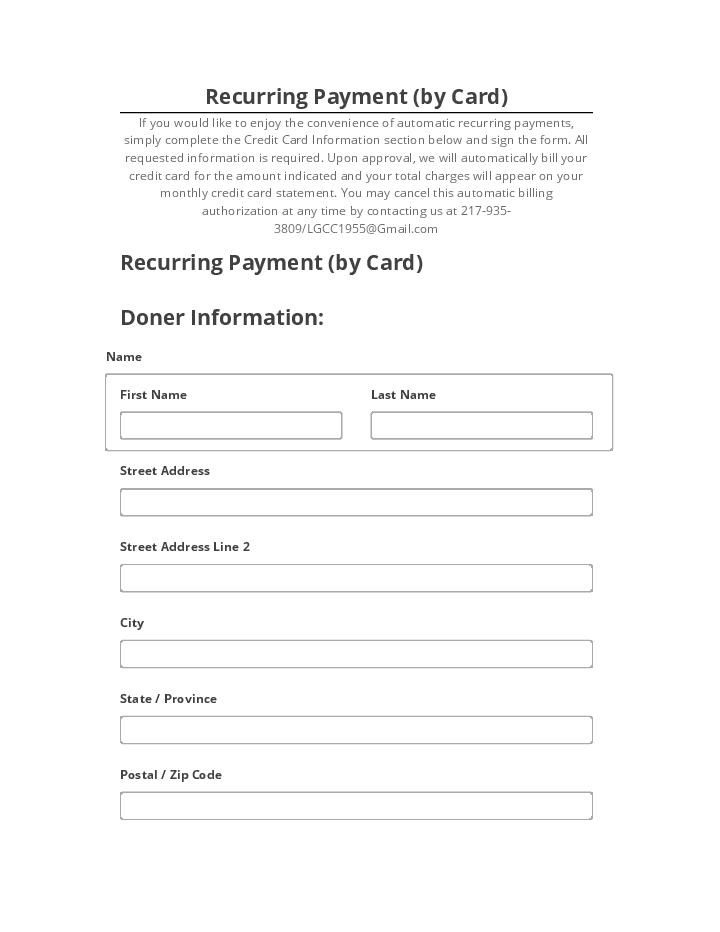 Pre-fill Recurring Payment (by Card) from Microsoft Dynamics