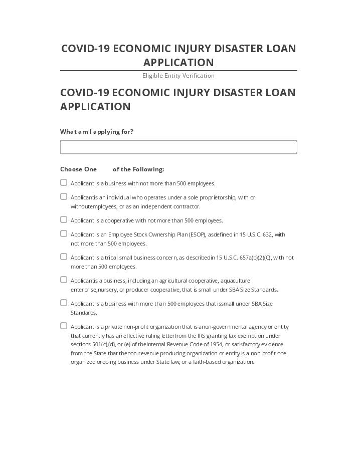 Pre-fill COVID-19 ECONOMIC INJURY DISASTER LOAN APPLICATION