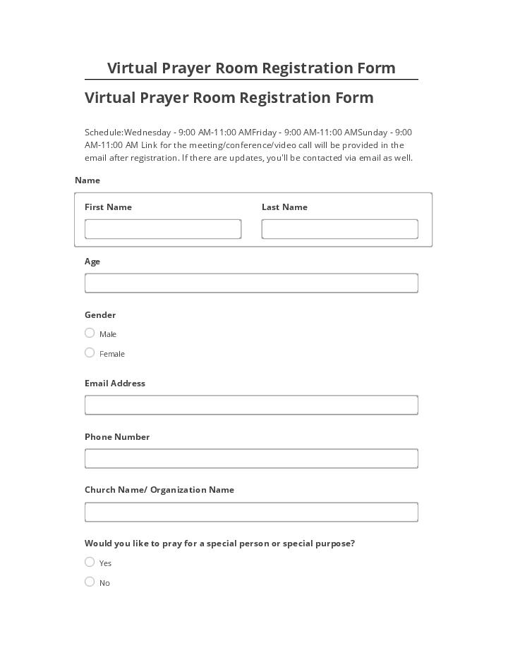 Pre-fill Virtual Prayer Room Registration Form from Microsoft Dynamics