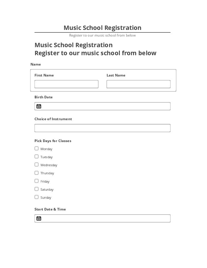 Incorporate Music School Registration in Netsuite