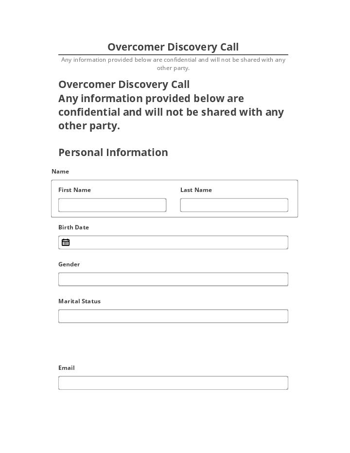 Arrange Overcomer Discovery Call in Salesforce