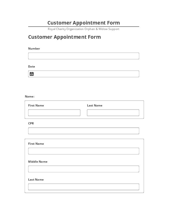 Arrange Customer Appointment Form in Salesforce