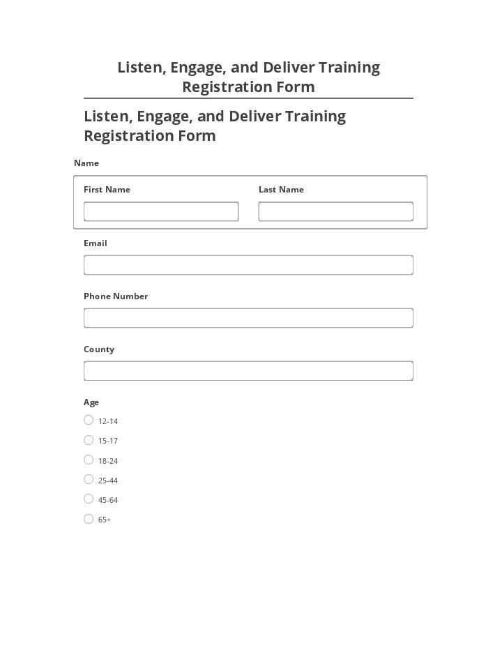 Update Listen, Engage, and Deliver Training Registration Form from Salesforce
