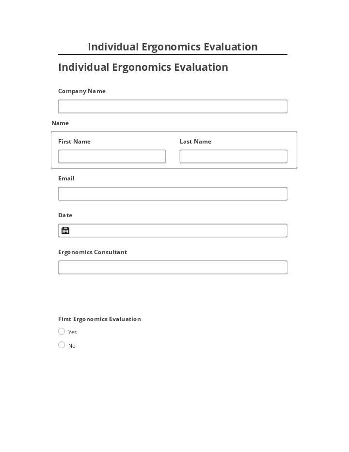Pre-fill Individual Ergonomics Evaluation from Netsuite