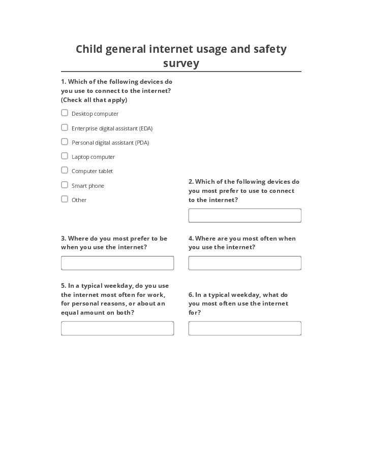 Synchronize Child general internet usage and safety survey with Microsoft Dynamics