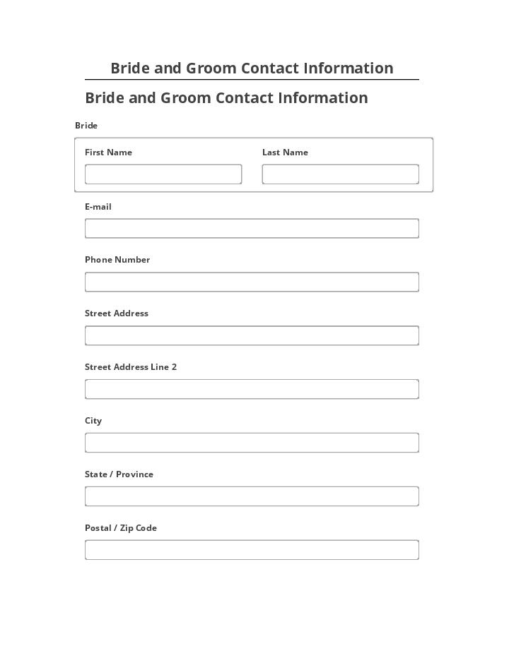 Manage Bride and Groom Contact Information
