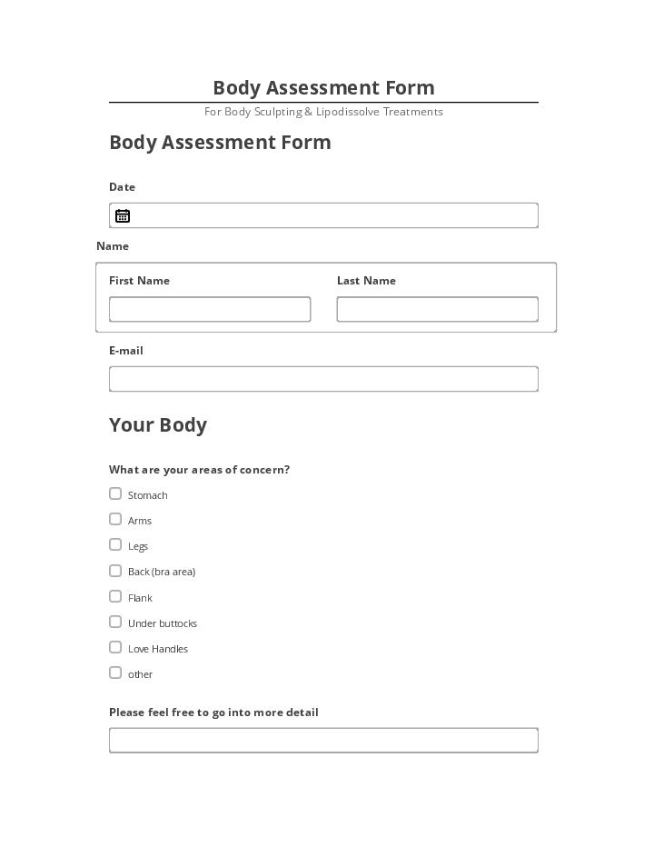 Pre-fill Body Assessment Form from Netsuite