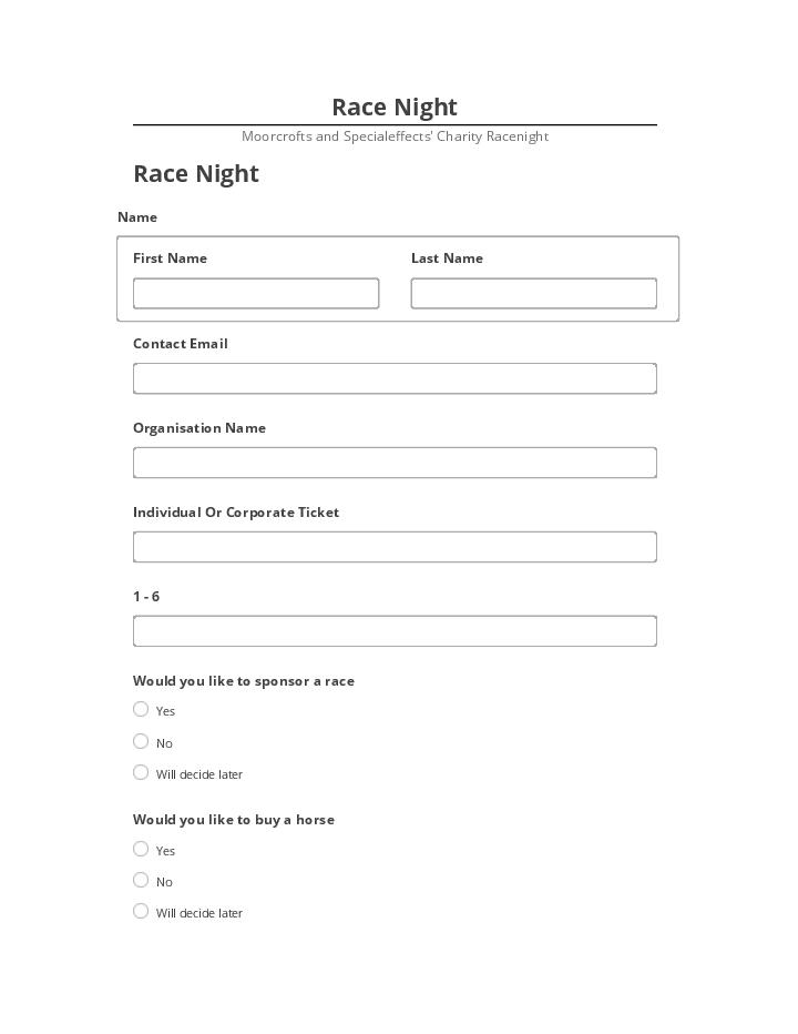 Synchronize Race Night with Netsuite